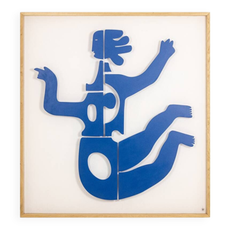 Antonine de Saint Pierre. Eva panel in navy blue lacquered metal. Contemporary.