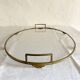 Oval serving tray in glass and brass, late 19th - early 20th century