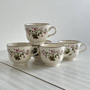 Pagnossin earthenware floral coffee cups, Treviso, Italy.