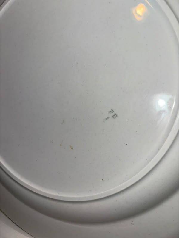 Antique deep earthenware dish FB Badonviller