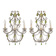 Italian crystal wall sconces with bead flowers in green (pair)