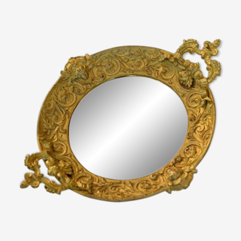 Gilt bronze and mirror Napoleon III plateau