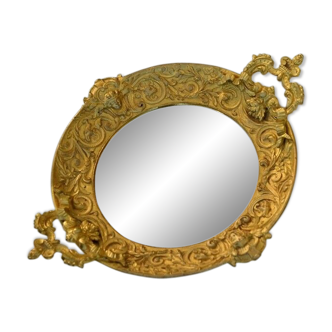 Gilt bronze and mirror Napoleon III plateau