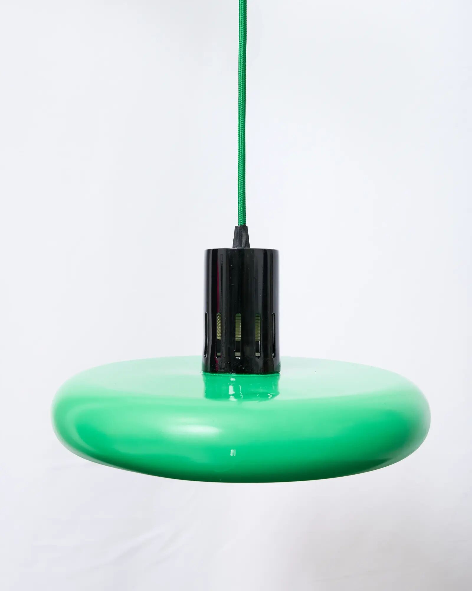 Green and black metal suspension, post-modern, 1980s.