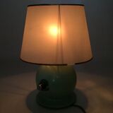 Vintage metal lamp with dimmer and original lampshade