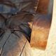 Fauteuil pivotant vintage cuir bois et métal