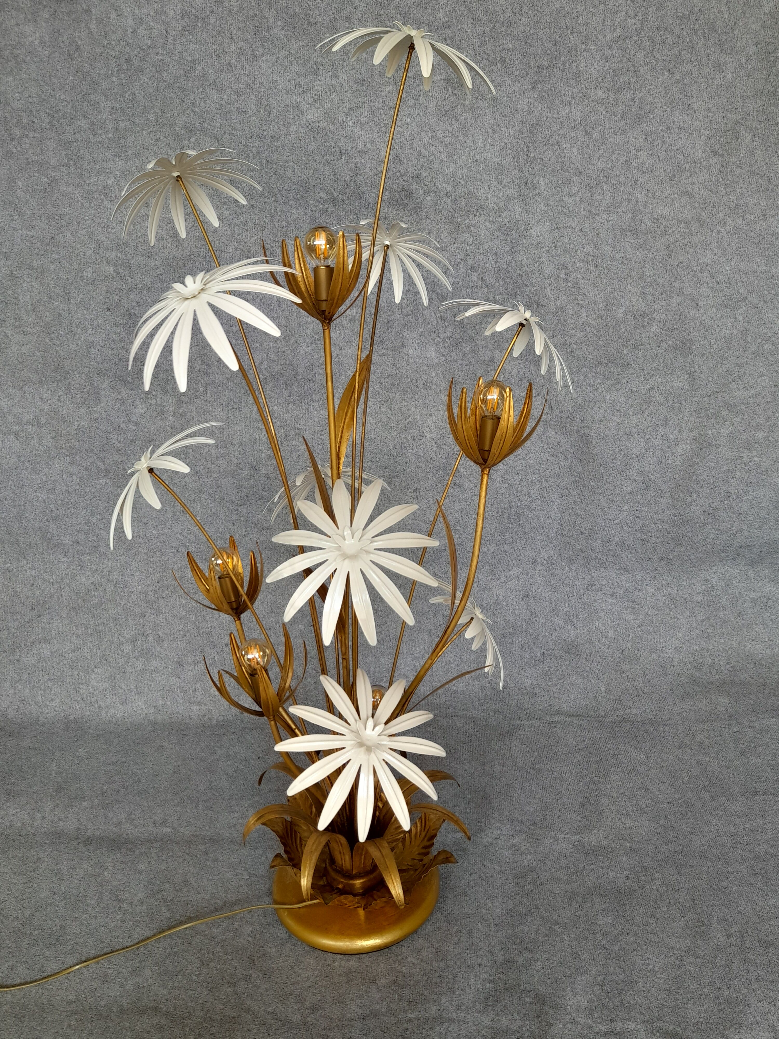 Vintage floral floor lamp hans kogl