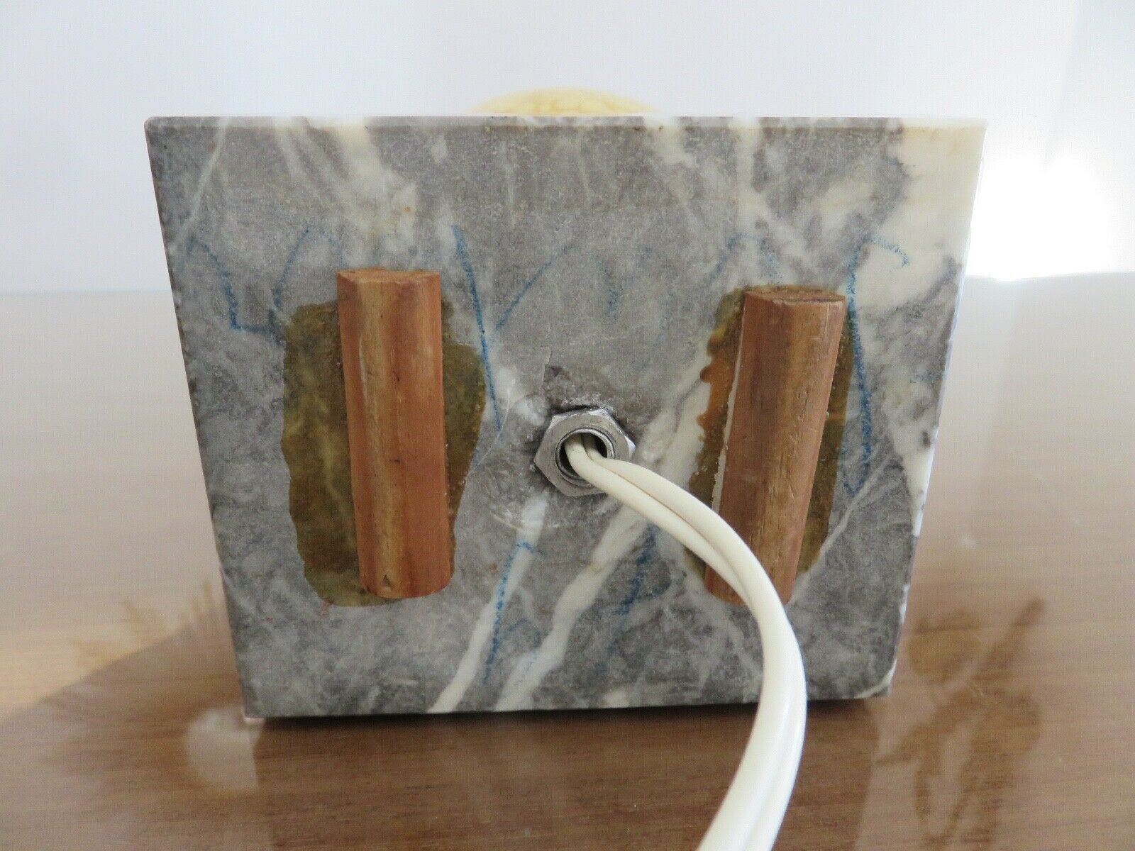 Glass lamp Clichy yellow and marble years 30/40