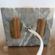 Glass lamp Clichy yellow and marble years 30/40