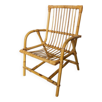 Vintage children's rattan chair