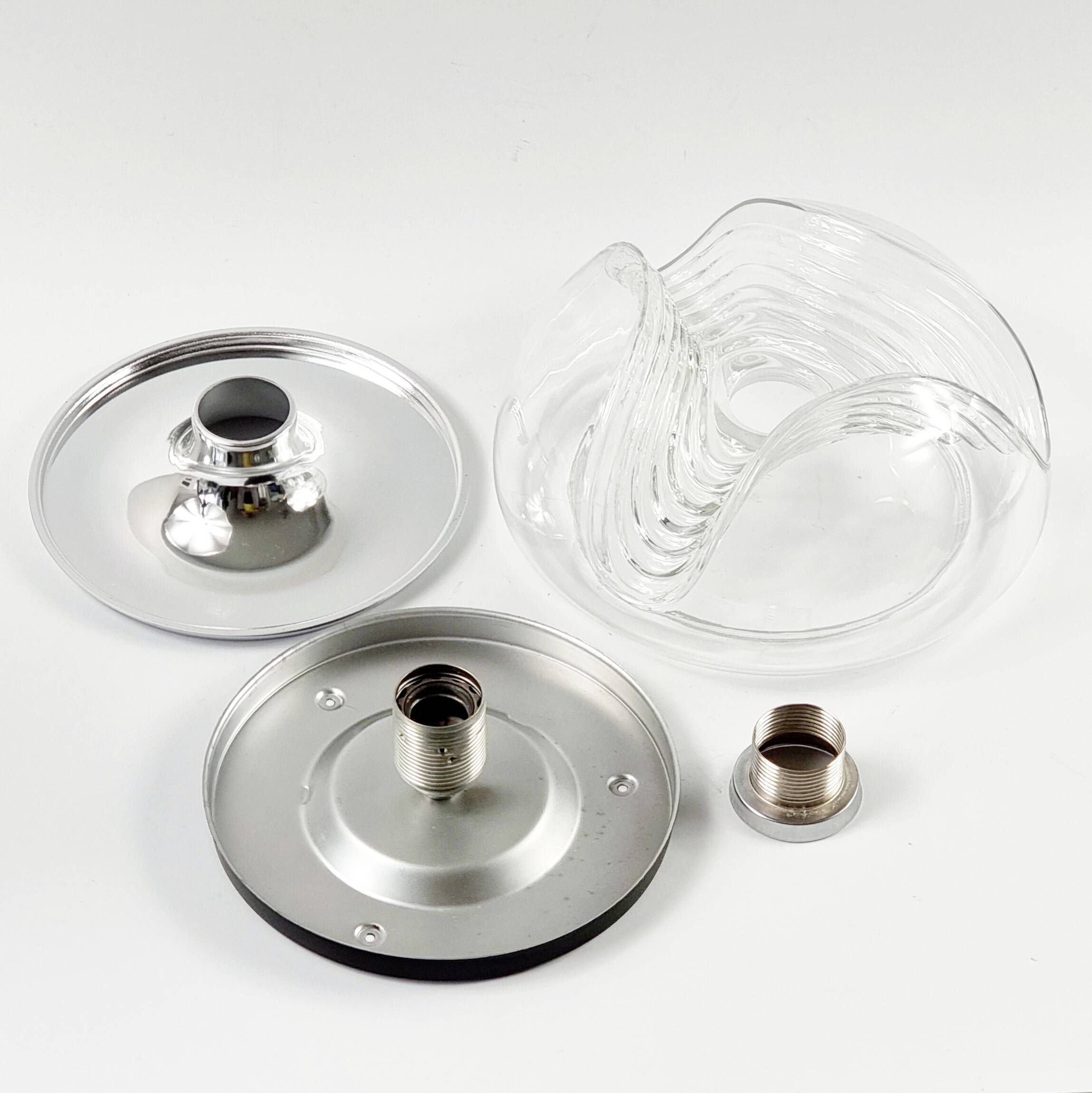 Large Mid-Century Modern Wave Flush Mount by Koch & Lowy for Peill & Putzler, Germany, 1960s/1970s
