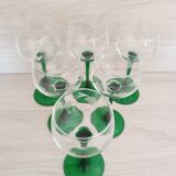 Set of 6 chiseled Alsace glasses