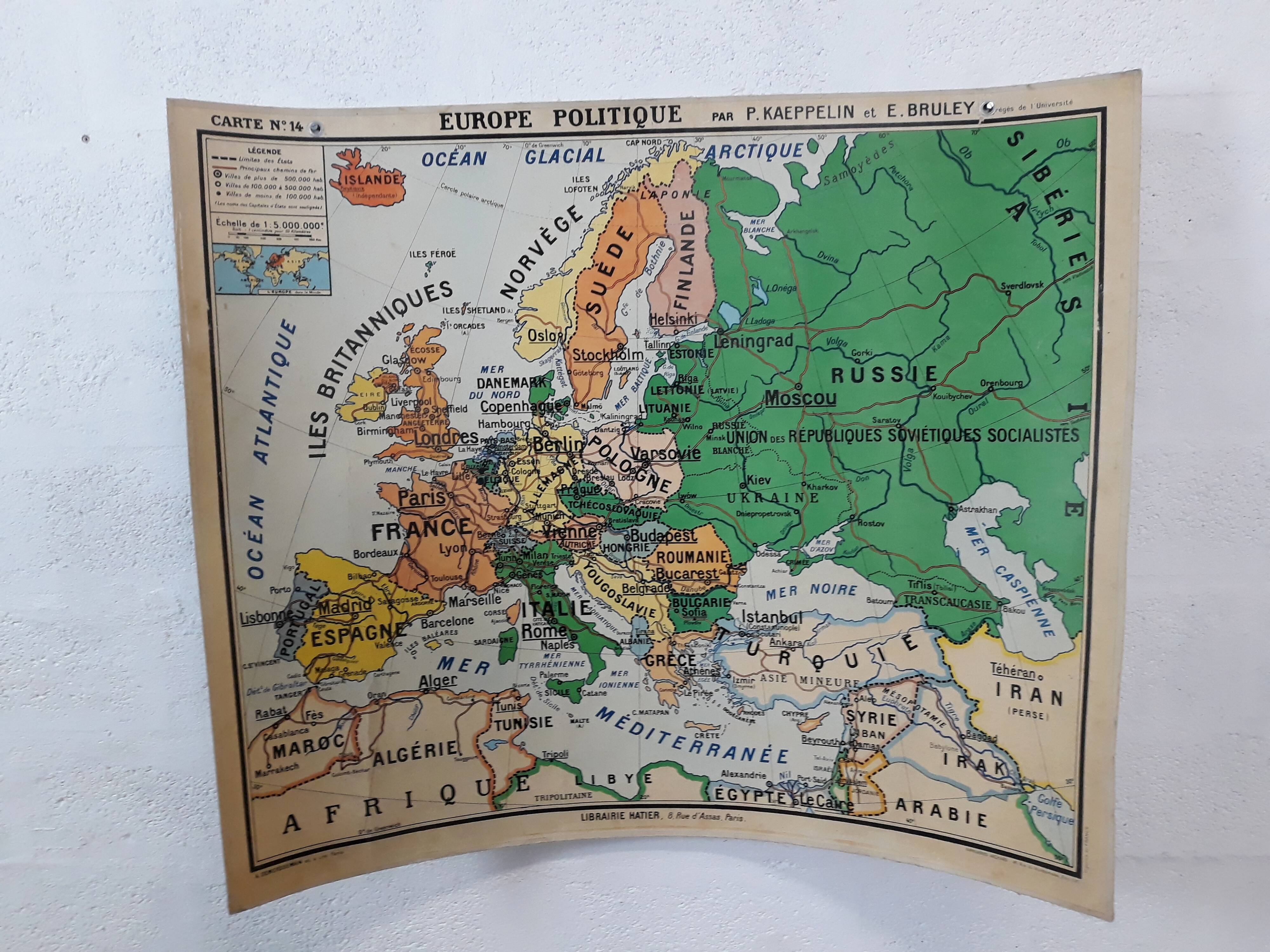 Old school vintage Europe 1960 map