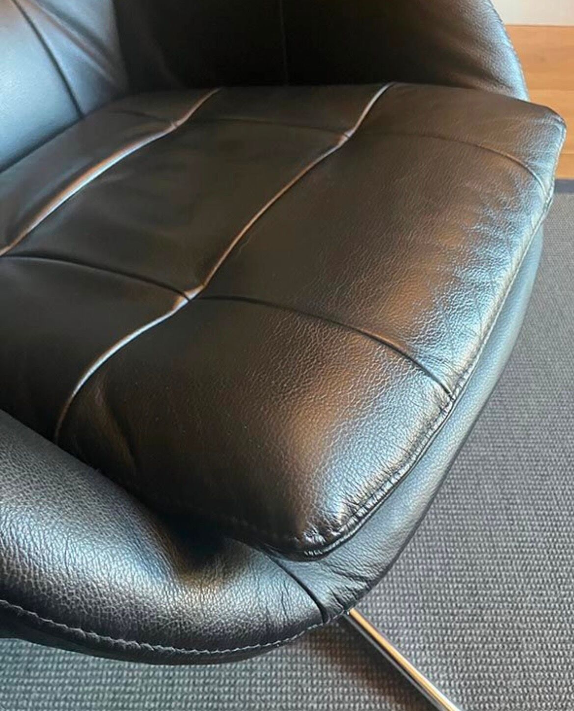 Fauteuil cuir design scandinave kebe