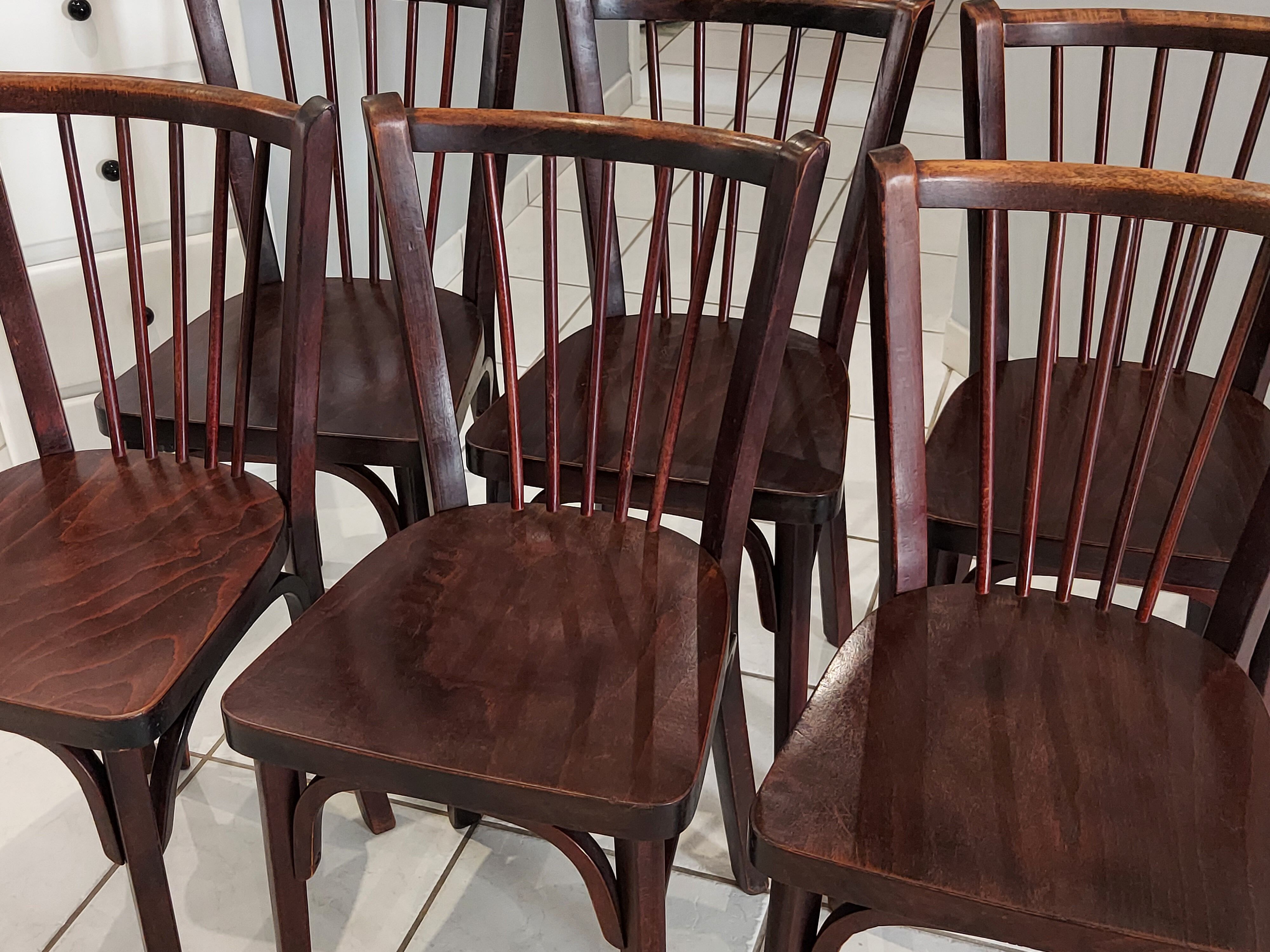 Suite of 6 chairs by Baumann 1960