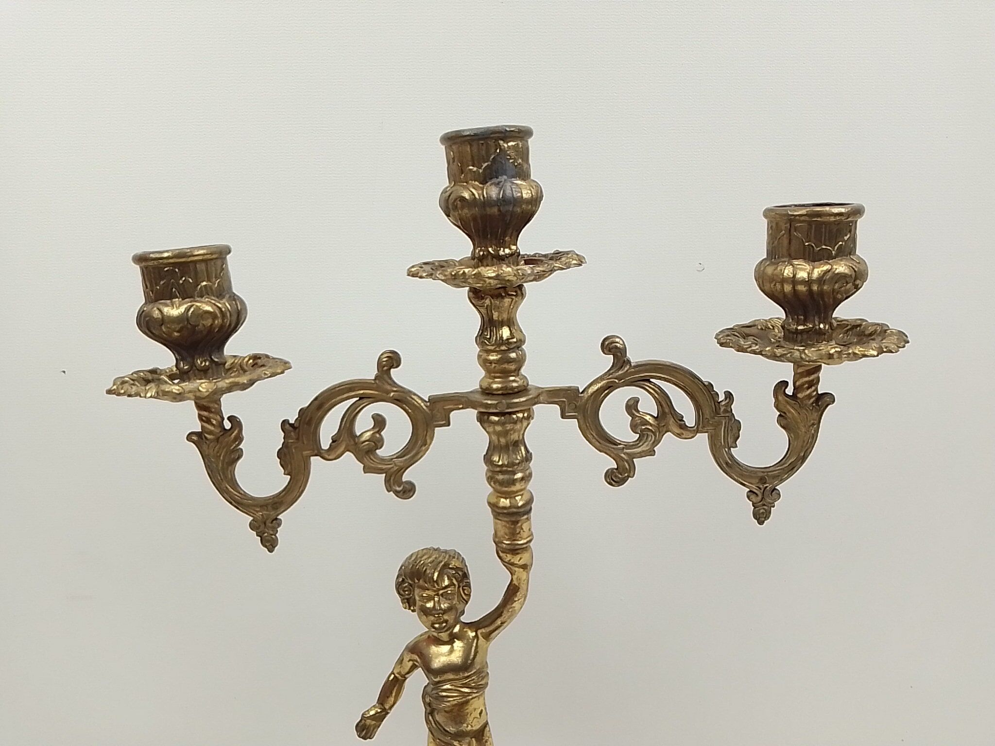 Chandelier 3 branches deco child brass