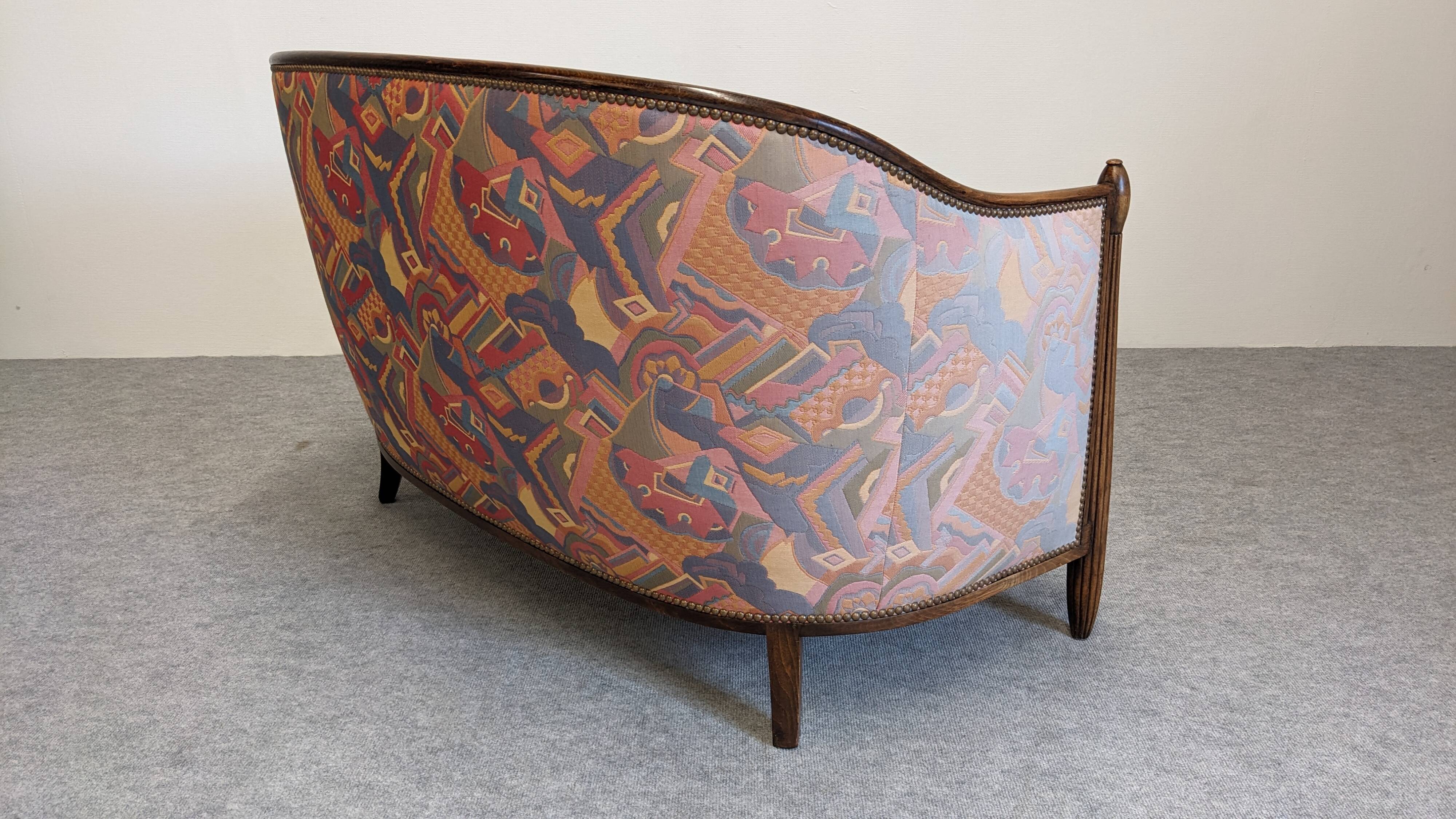 Art Deco gondola sofa, France circa 1920
