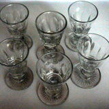 6 old conical lenses faceted height 9 cm