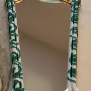 Miroir en céramique verte et blanche par Gmundner Keramik, Autriche, années 1960.