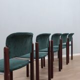 Vintage chrome and wood tubular chairs 1970s