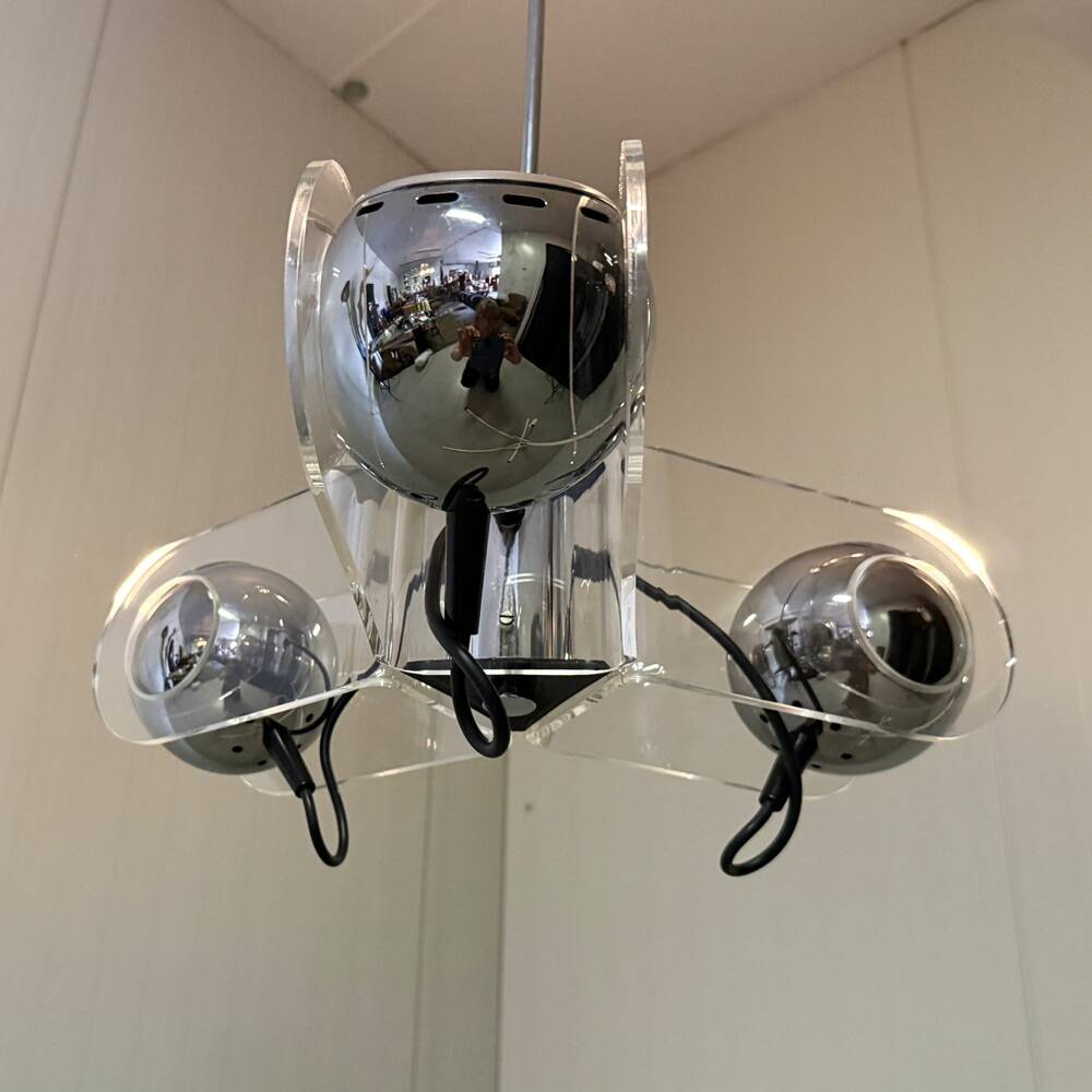 Gino Sarfatti style plexiglass hanging lamp 1970’s