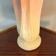 Vintage pink and white tulip vase in majolica, 1950s style.