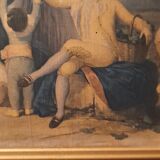 Gilded wall frame 15.5 x 19.5 cm, reproduction "the harvest" or "autumn" by goya