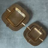 Trio of stackable brass ashtrays