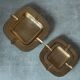 Trio of stackable brass ashtrays