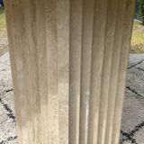 Large vintage dining table in travertine in the 1970s Carpa style.