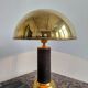 Pair of Mid Century Modern table lamps in brass and leather 1960