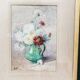 Still life, watercolor bouquet of flowers, signed HP