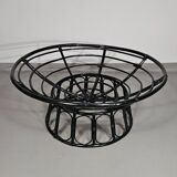 Papasan rattan lounge chair 1970s
