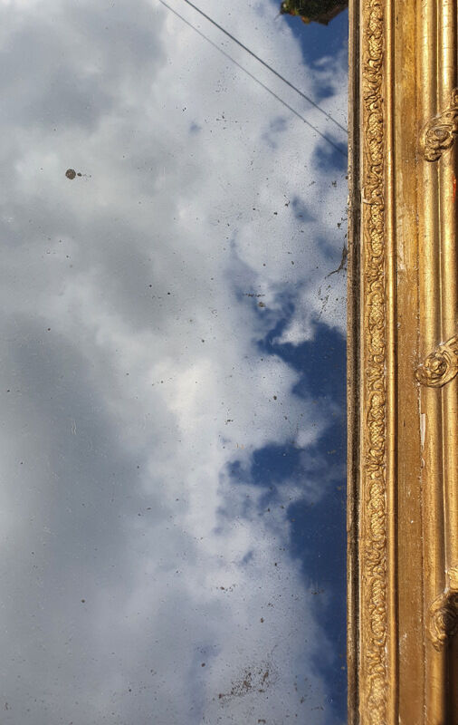 Old Large Carved Golden Mirror 91x148cm