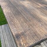 Vintage bistro table with solid oak top