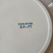 6 assiettes plates anciennes en Terre de fer Hb& Cie