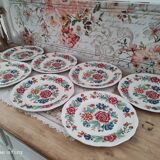 Set of 7 flat plates Sarreguemines Vence model