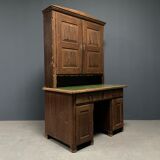 Antique painted pine desk or secretaire with wall unit from Germany late 1800s.