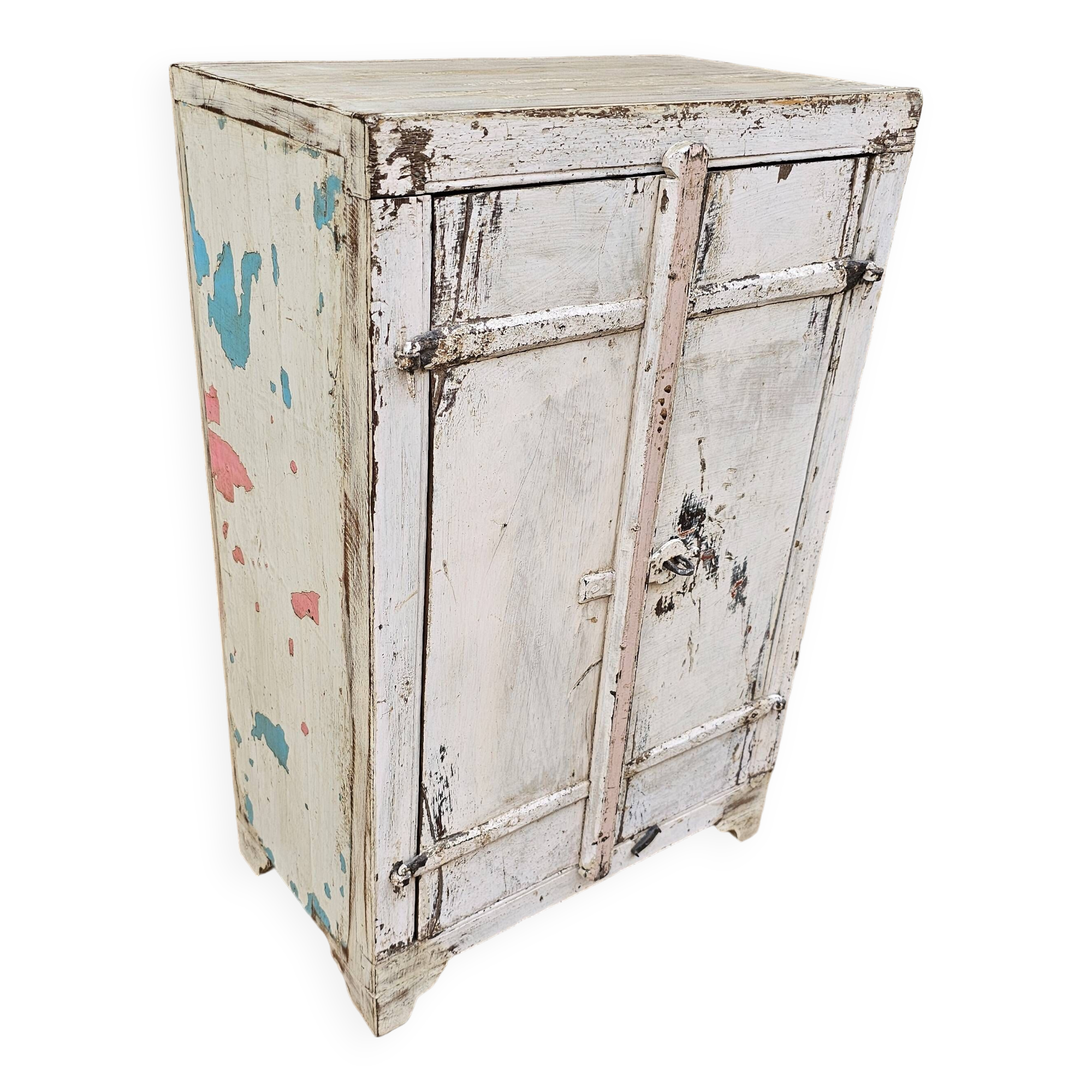 Antique bedside table - tribal cabinet in Burmese teak