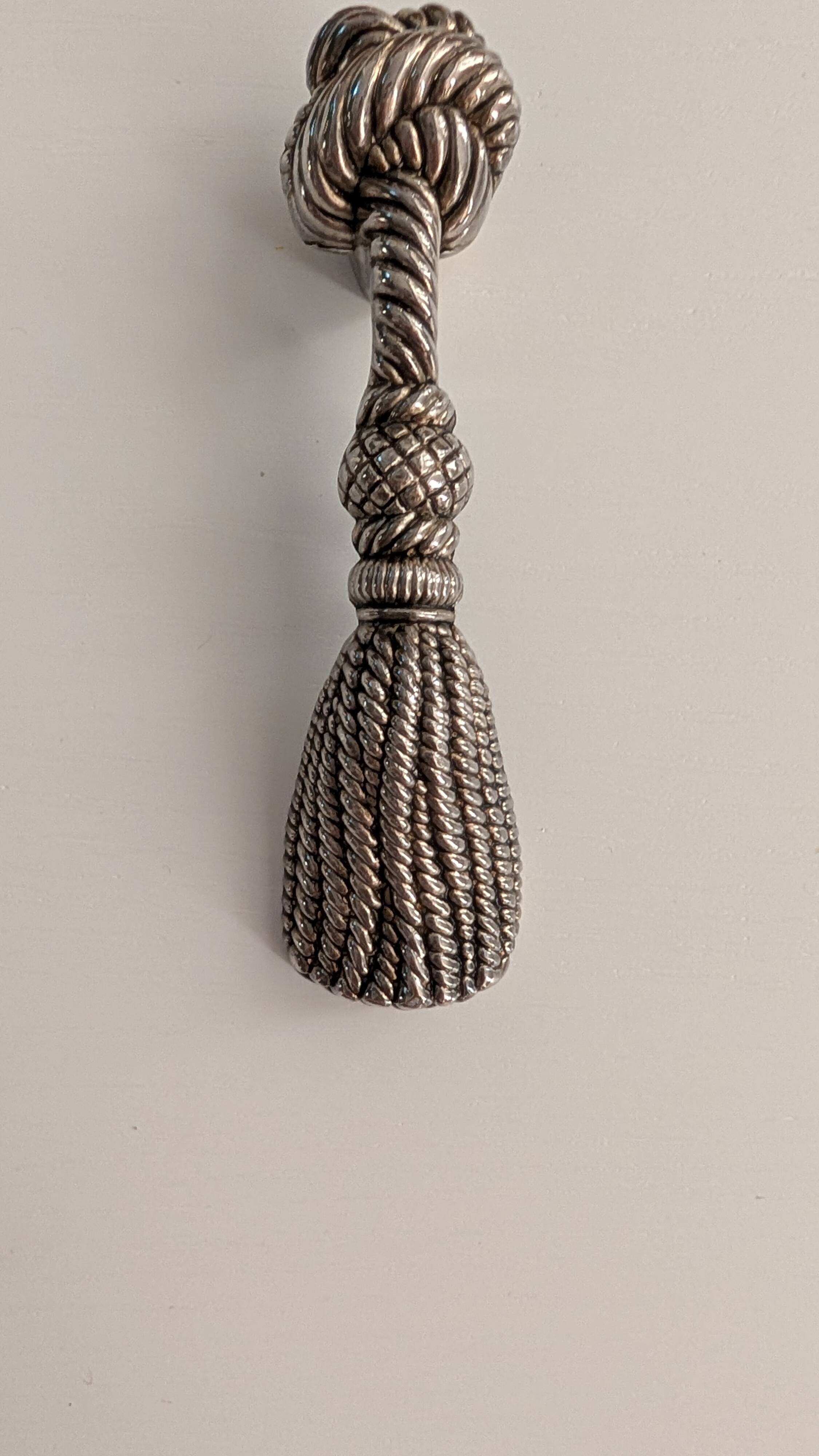 Vintage silver-plated bottle opener – pompom design