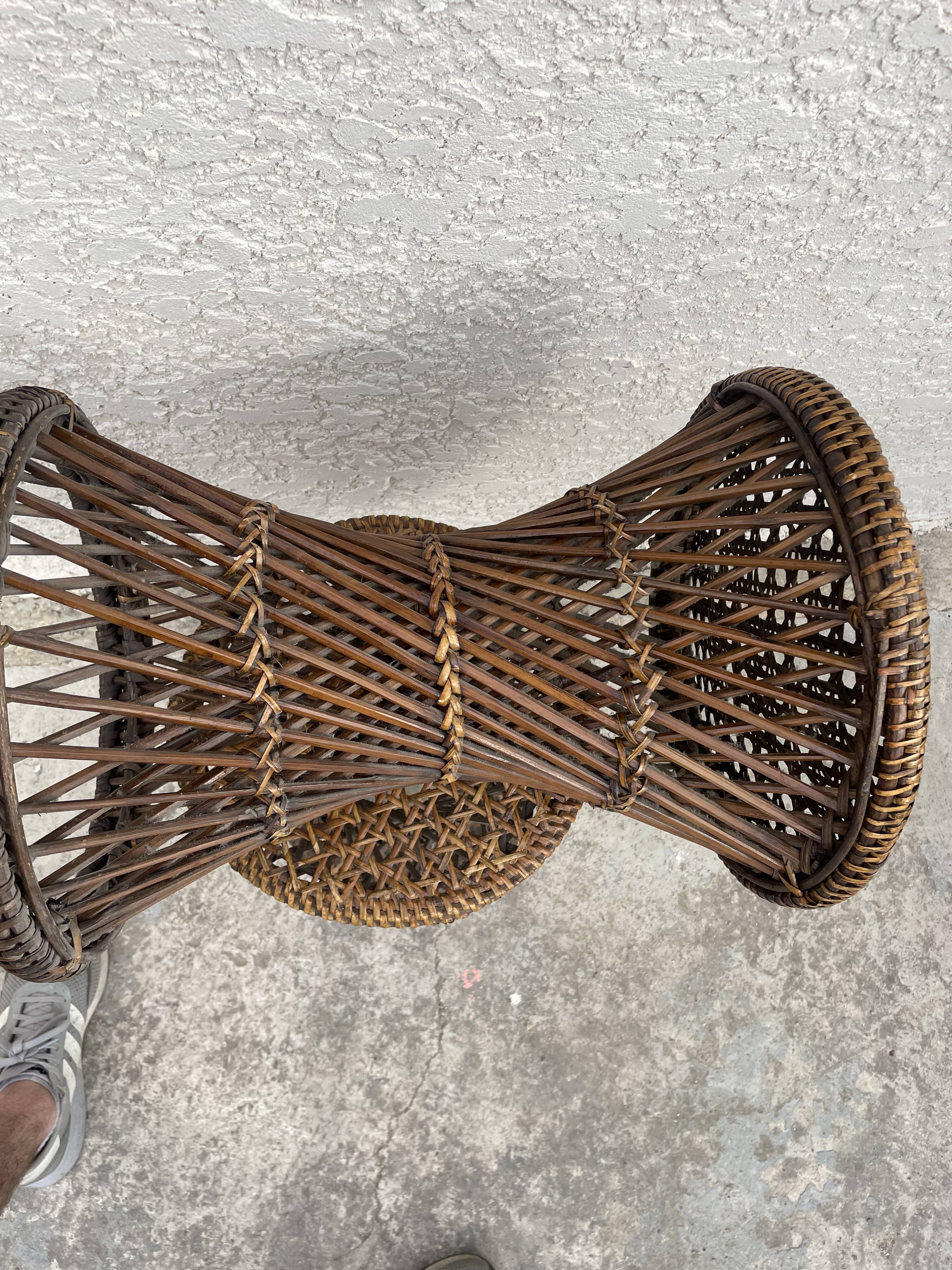 Pair of rattan stool