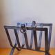 Brutalist Steel Magazine Rack by J. Adnet, 1950.