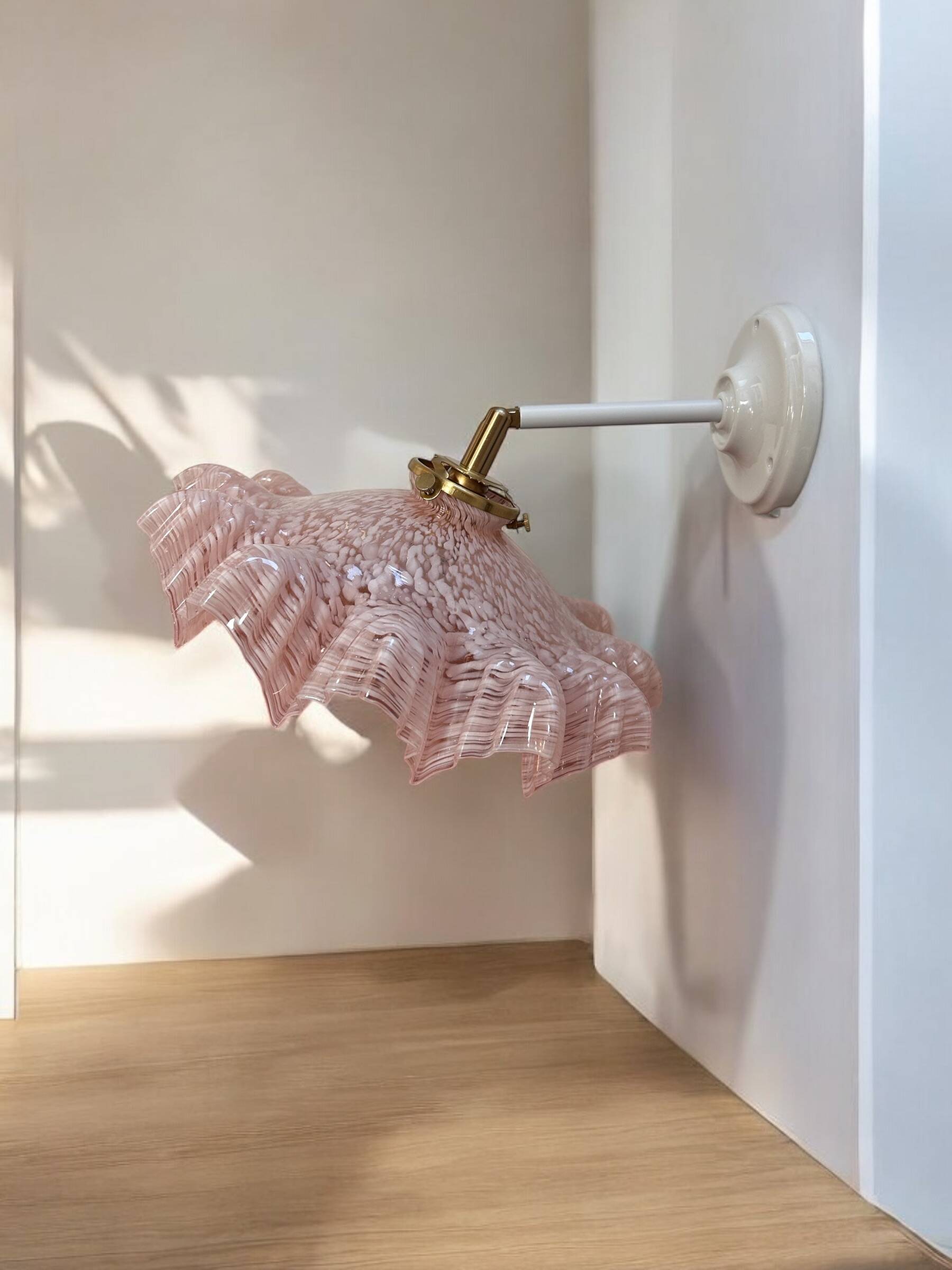 Pink Clichy glass tilting wall light