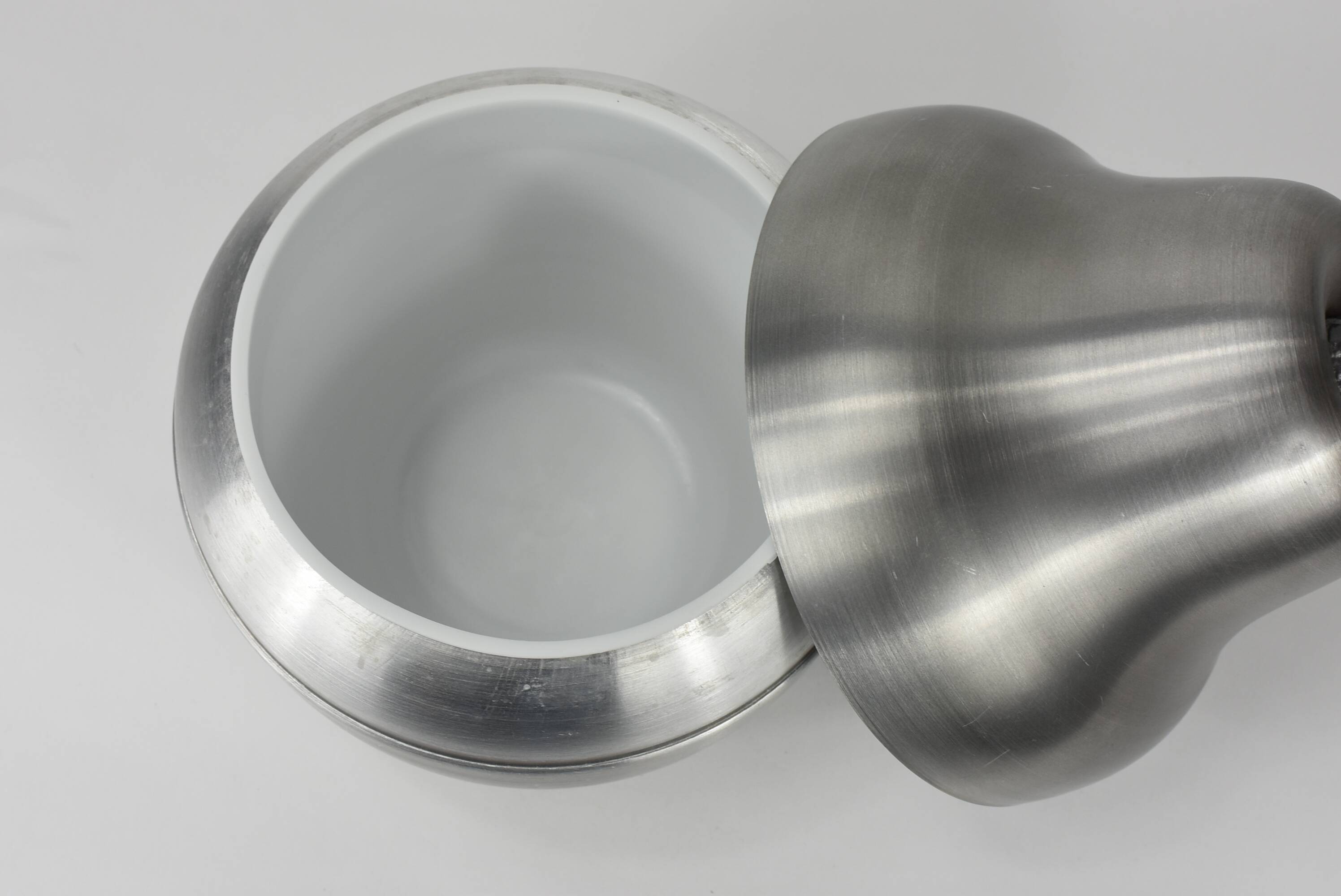 Pear-shaped ice bucket.