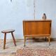 Bar meuble tv hifi à rideau vintage 1950/1960