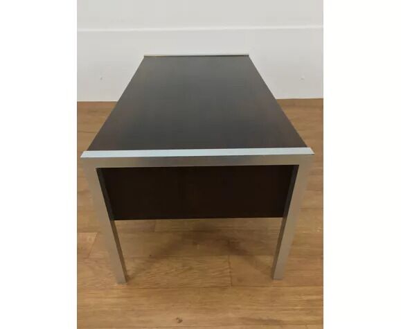 Coffee table wood and aluminum 70s