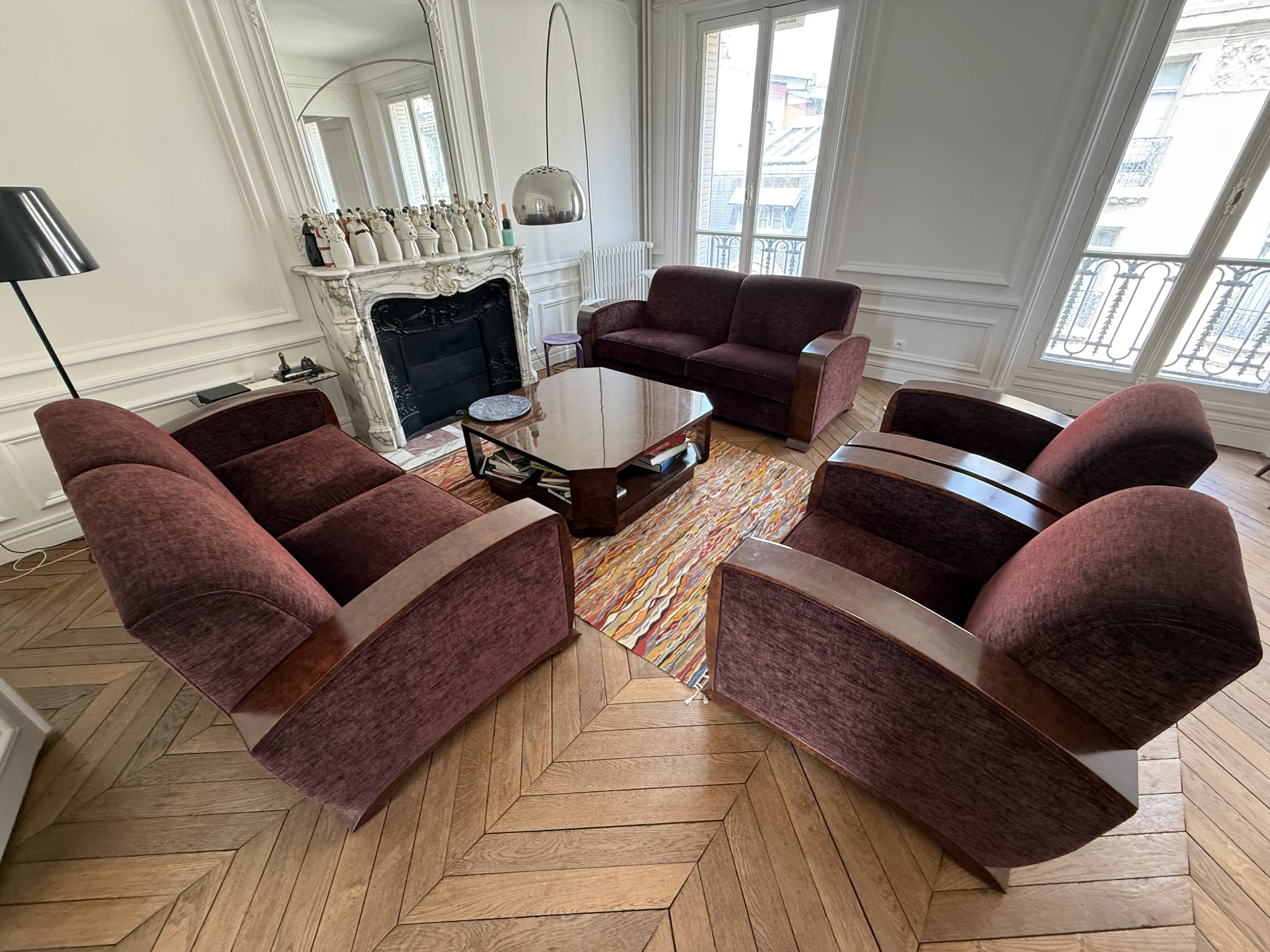 Fauteuil Garbo - style art deco - Daisy Simon - dos tendu