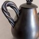 Vallauris Monica Céram coffee set, anthracite black outdoors, green indoors. 9 pieces.