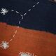 Navy Blue Hand Woven Wool Wall Hanging Tapestry Rug, 105x135 Cm