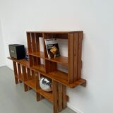 Pair of modernist pine wall shelves, circa 1970